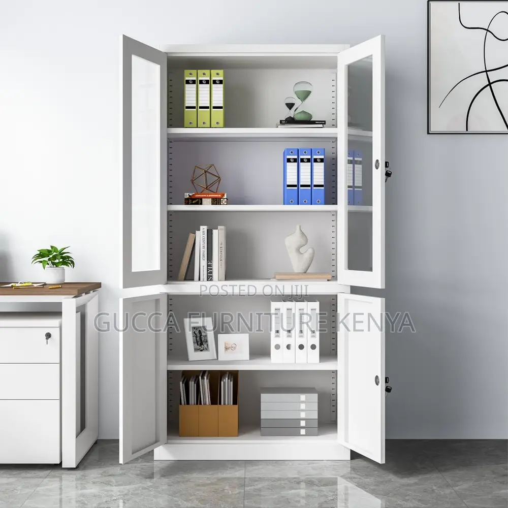 2-door Glass Front Storage Office Cabinet