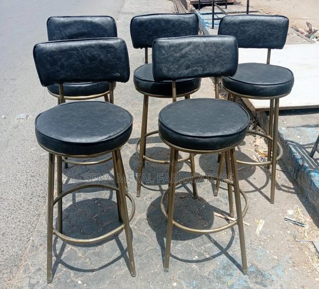 Modern Barstools With Padded Faux Leather Seat.