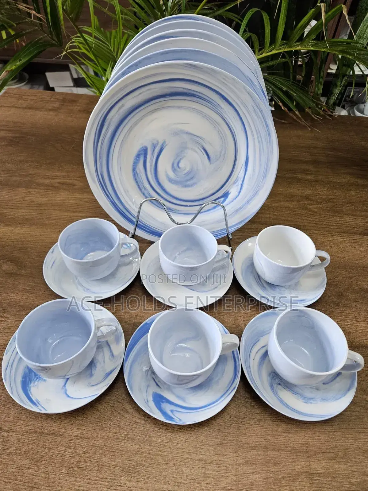 18 Pieces Quality Ceramic Dinner Set Plate With Coffee Cup