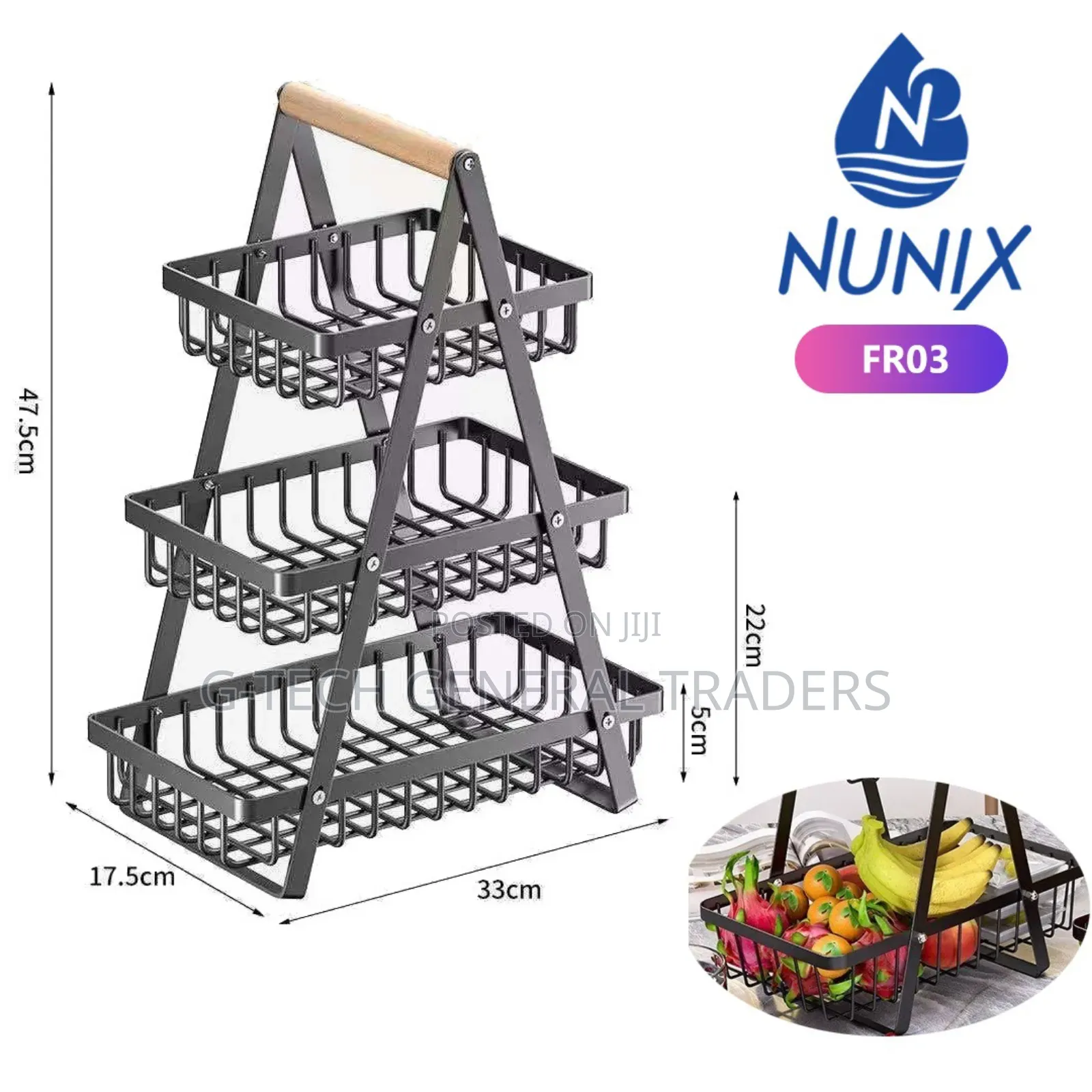 Nunix Heavy Duty 3 Tier Fruit Rack