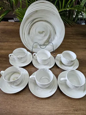 18 Pieces Ceramic Dinner Set Plate With Coffee Cup