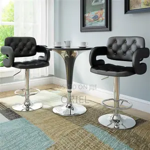 Modern Barstool With Arms : Tufted Adjustable Barstool