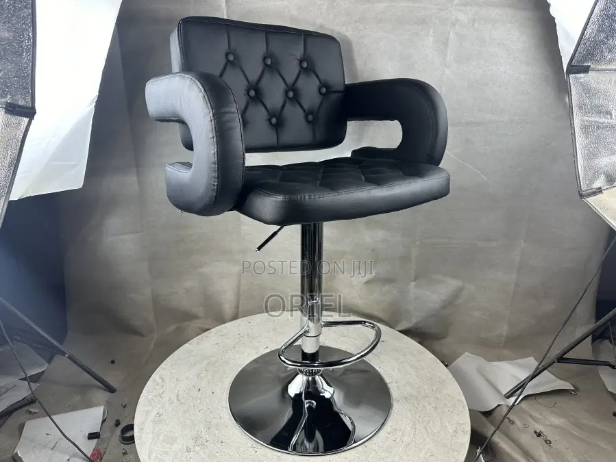 Modern Barstool With Arms : Tufted Adjustable Barstool