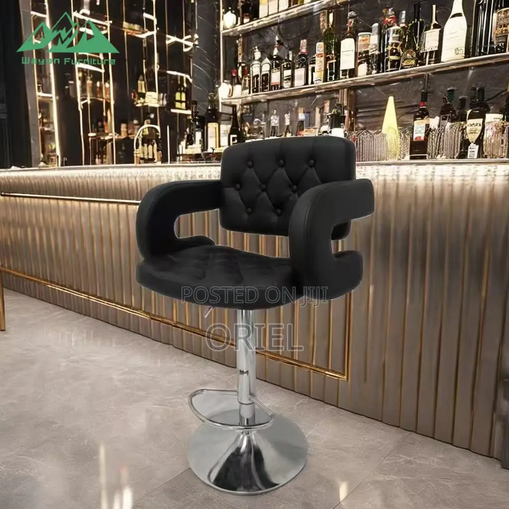 Modern Barstool With Arms : Tufted Adjustable Barstool