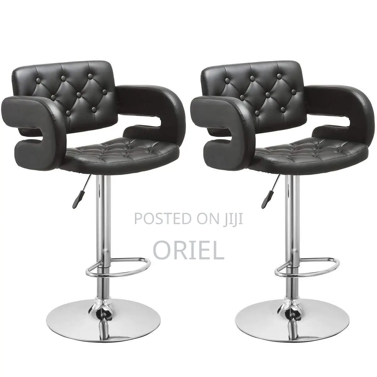 Modern Barstool With Arms : Tufted Adjustable Barstool