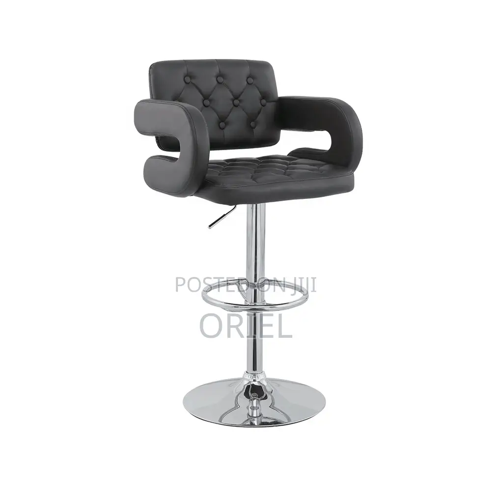 Modern Barstool With Arms : Tufted Adjustable Barstool