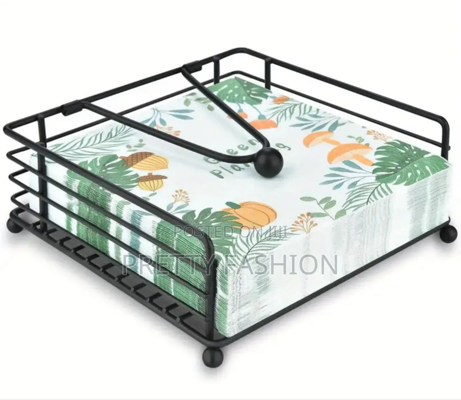Luxery Golden Serviette Holder With a Bamboo Place On