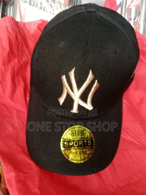 Black Ny Cap With Gold Logo
