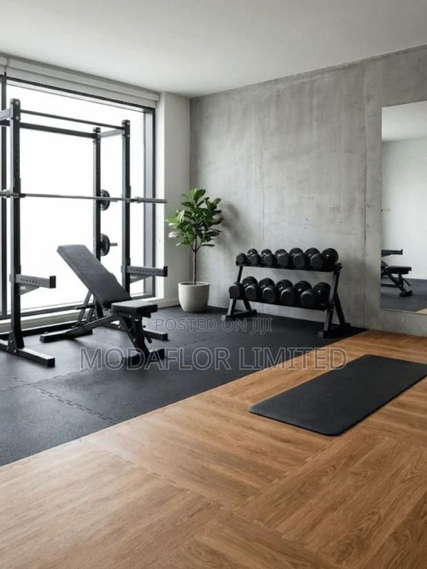 20mm Rubber Gym Flooring | Interlocking Mats 100×100cm - main view