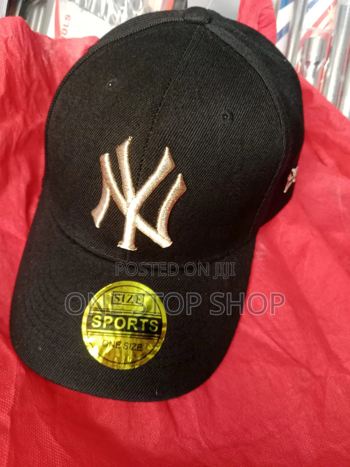 Black Ny Cap With Gold Logo