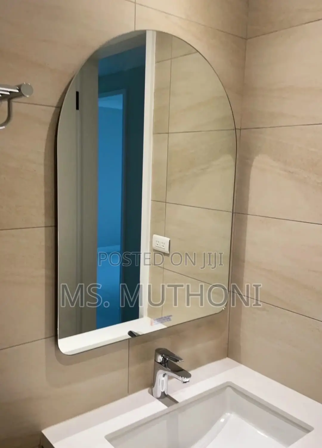Peel and Stick Arched Bathroom Vanity Mirror,