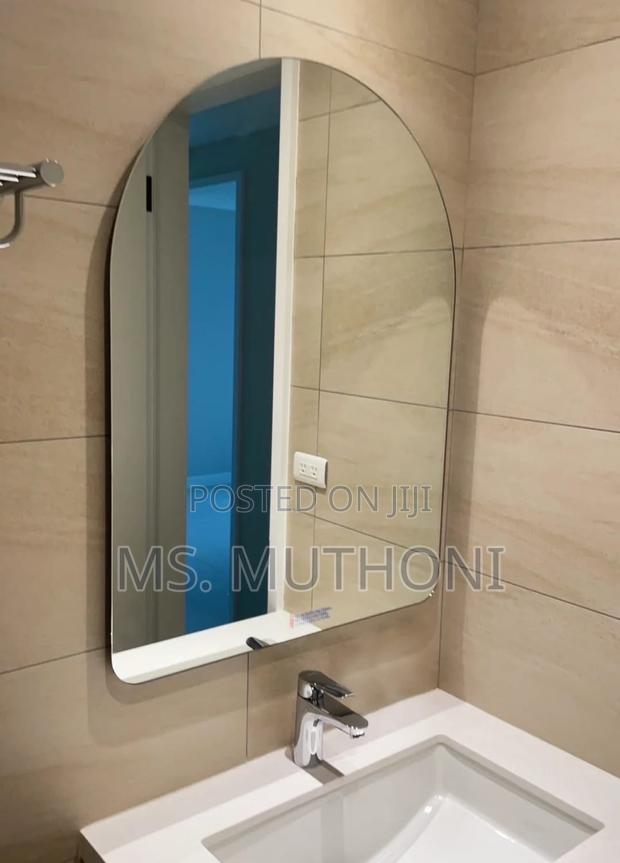 Peel and Stick Arched Bathroom Vanity Mirror, - main view