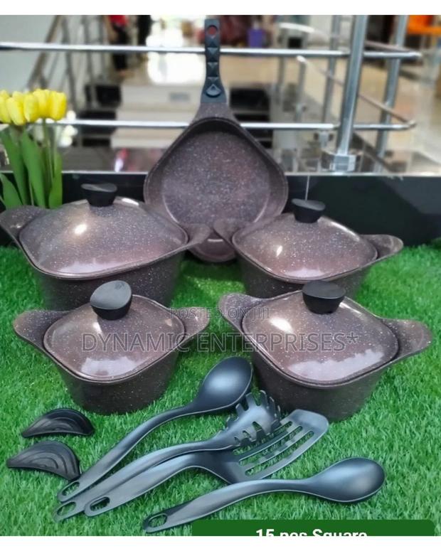15 PCS Square Die Cast Cookware Set - main view