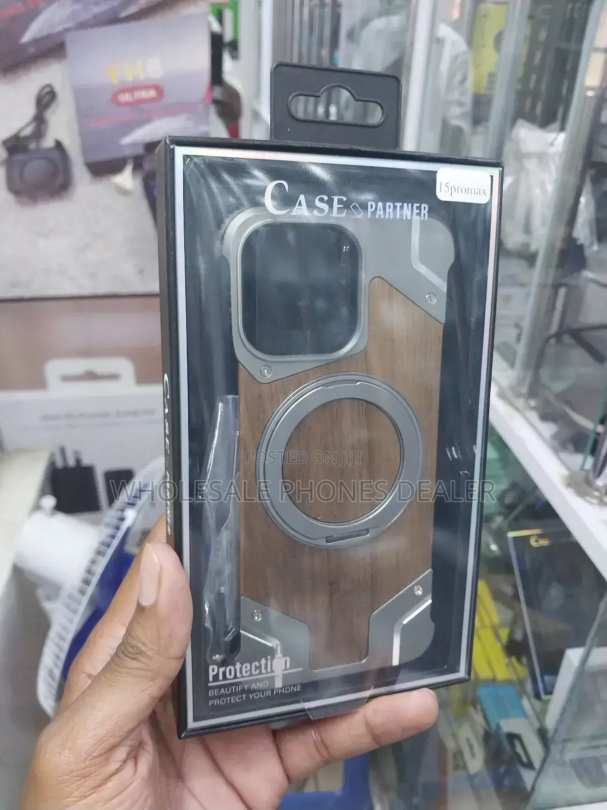 iPhone 15 Pro Max Metallic And Wooden Coloured
