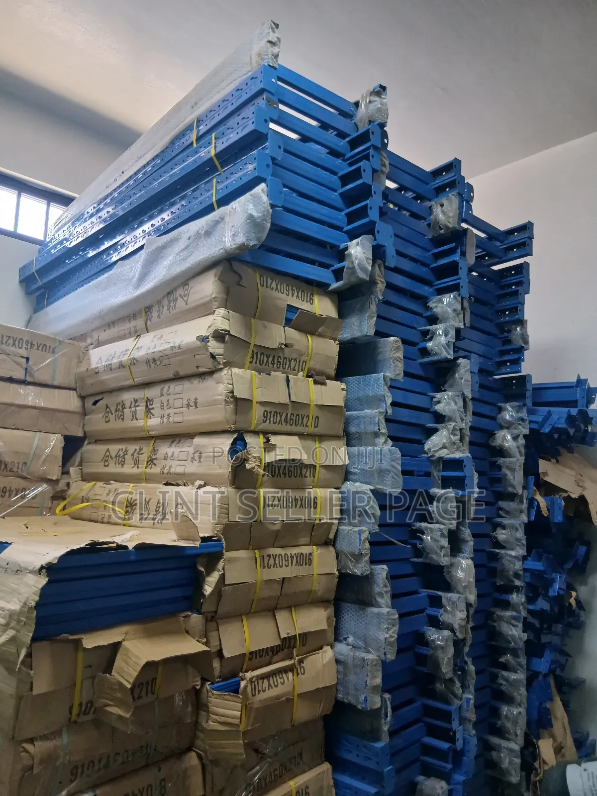 Blue Industrial Shelves Available