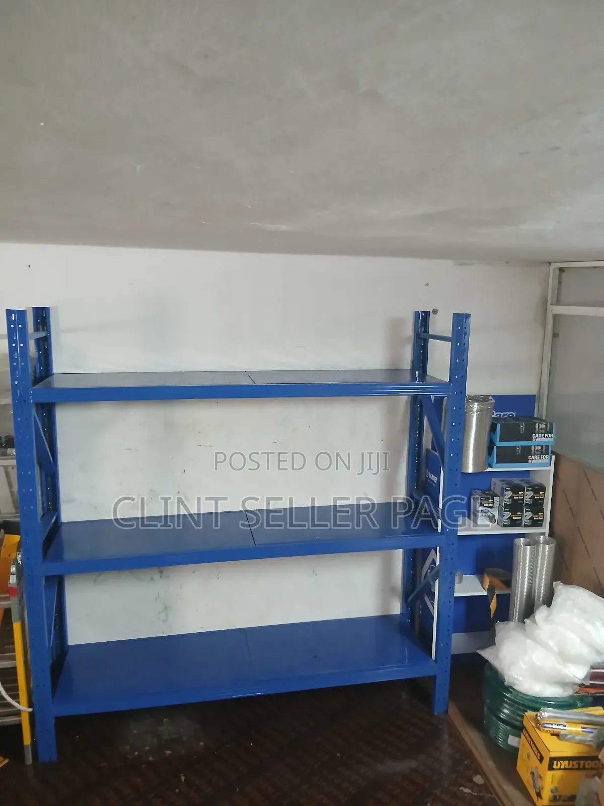 Blue Industrial Shelves Available