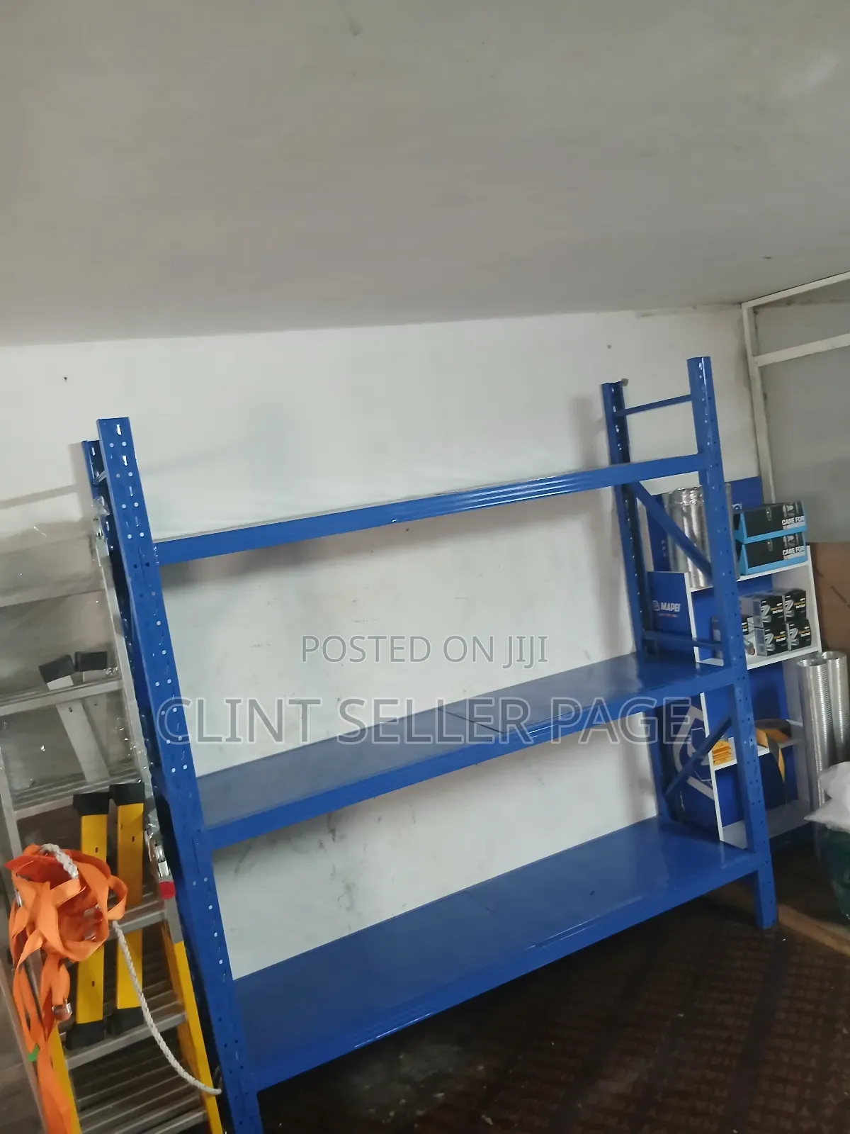 Blue Industrial Shelves Available