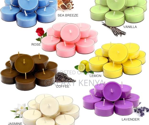 6pc Pack of Scented Candles in Glass Holders - thumbnail 2