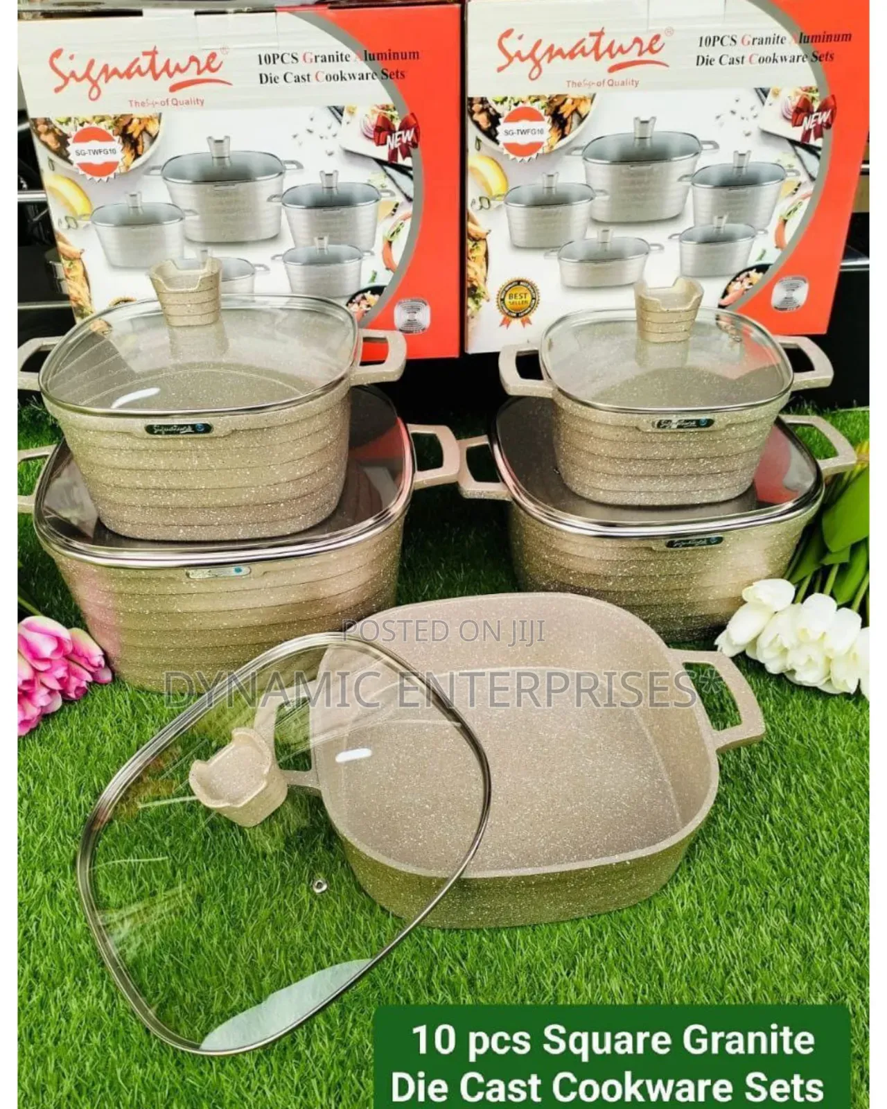 10 PCS Square Granite Die Cast Cookware Set