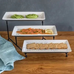 White Porcelain 3-tier Serve Set In Kenya