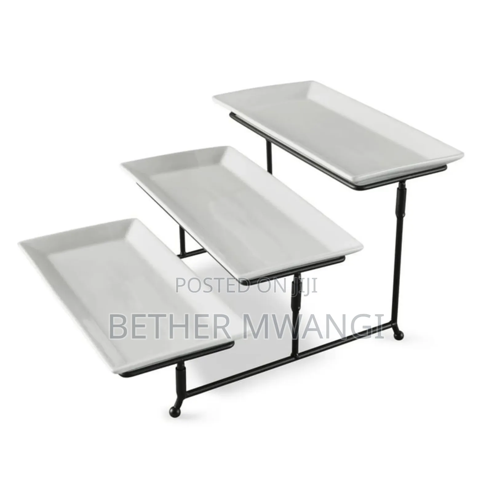 White Porcelain 3-tier Serve Set In Kenya