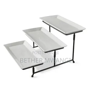 White Porcelain 3-tier Serve Set In Kenya