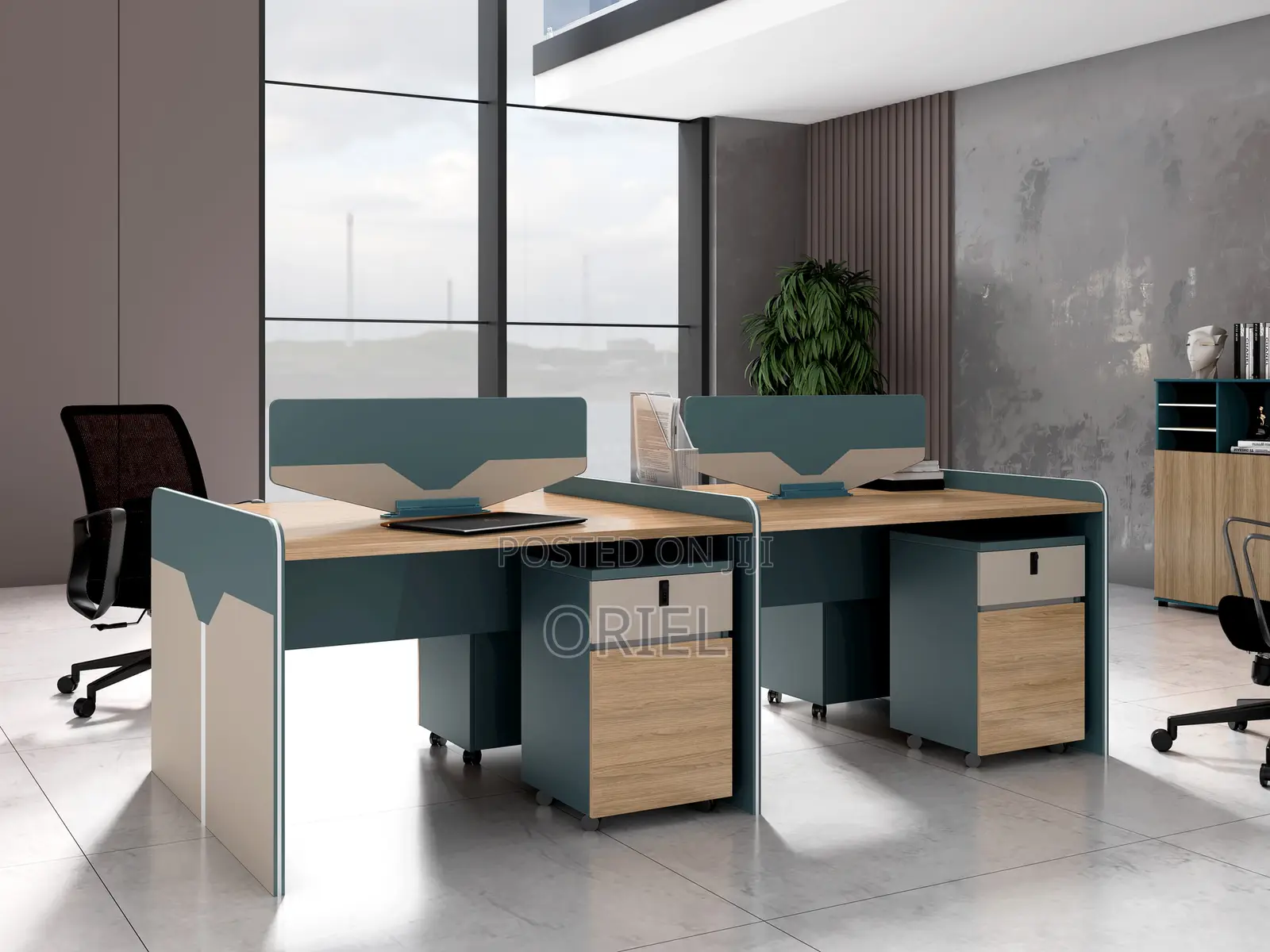 Office Workstation : 4-Way Executive Office Workstation