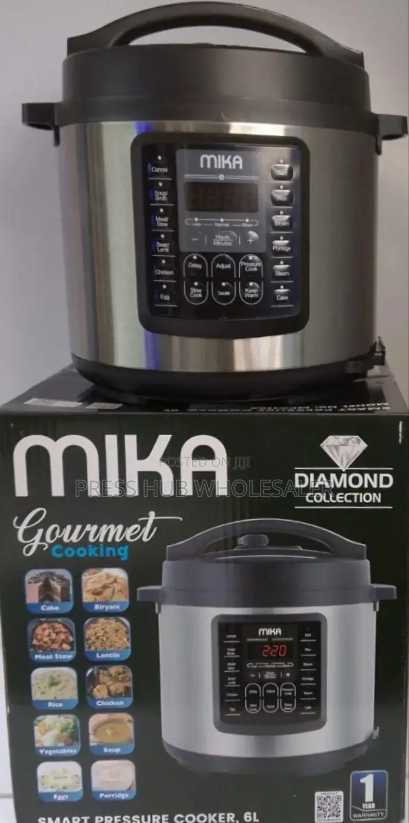 Mika 6l Smart Electric Pressure Cooker (Model: Mpc1106): 