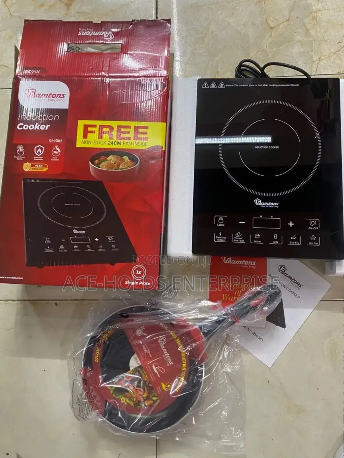 Ramtons Single Induction Cooker With Free Pan - Smokeless