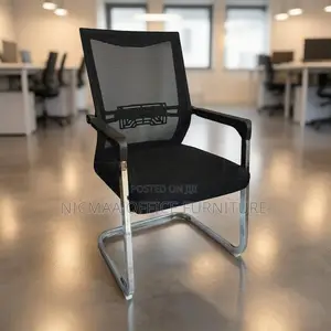 Comfort Black Mesh Visitor Chair With Arms