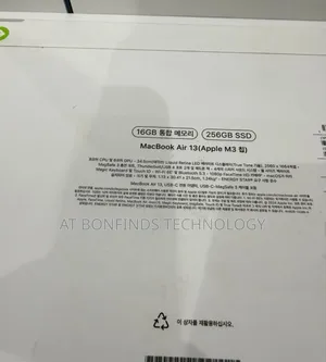 New Laptop Apple MacBook Air 2024 M3 13-Inch 16GB Apple M3 SSD 256GB