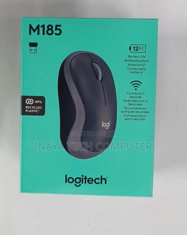 Logitech M185 Wireless Mouse - Swift Grey - 910-002235 - main view