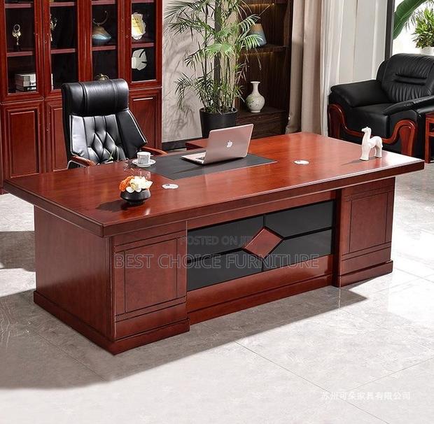 Durable 2m Mahogany L-Shaped Executive Office Desk With Storage - thumbnail 6