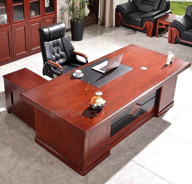 Durable 2m Mahogany L-Shaped Executive Office Desk With Storage - thumbnail 8
