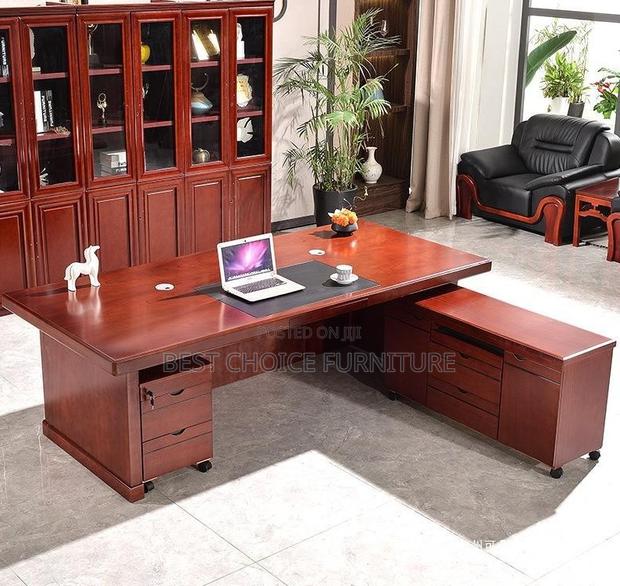 Durable 2m Mahogany L-Shaped Executive Office Desk With Storage - thumbnail 10