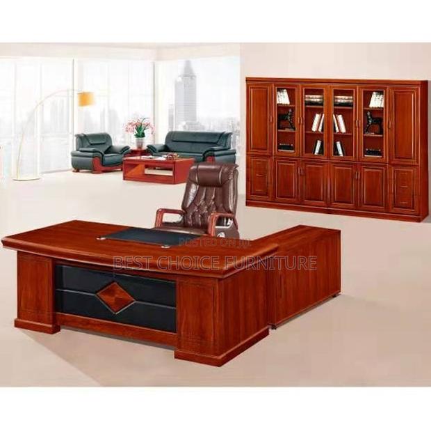 Durable 2m Mahogany L-Shaped Executive Office Desk With Storage - thumbnail 9