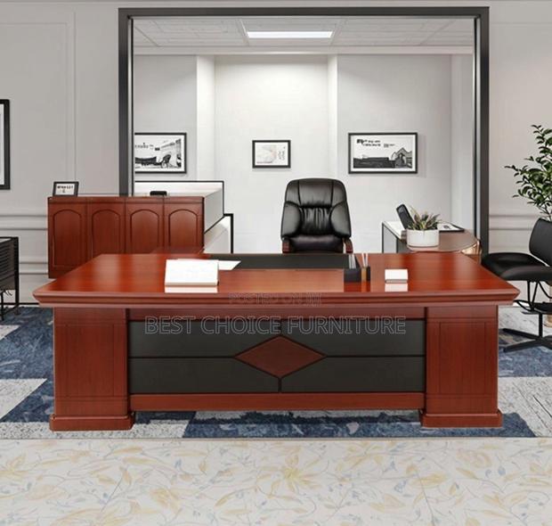Durable 2m Mahogany L-Shaped Executive Office Desk With Storage - thumbnail 14
