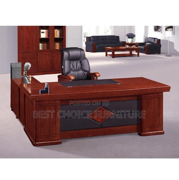 Durable 2m Mahogany L-Shaped Executive Office Desk With Storage - thumbnail 13