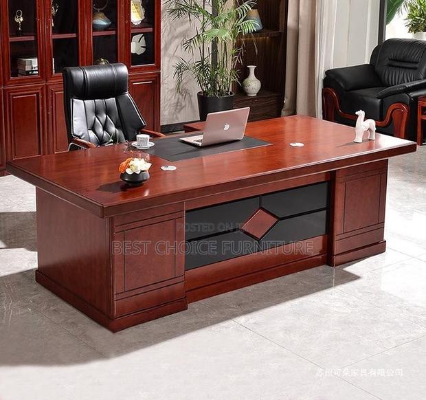 Durable 2m Mahogany L-Shaped Executive Office Desk With Storage - thumbnail 17