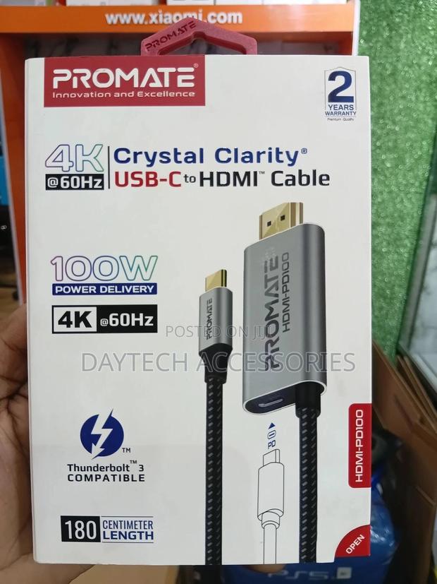 This Is a Promate Hdmi-Pd100 Crystalclarity Usb-C to Hdmi Cable.