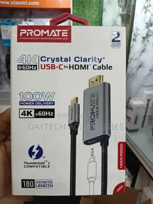 This Is a Promate Hdmi-Pd100 Crystalclarity Usb-C to Hdmi Cable.