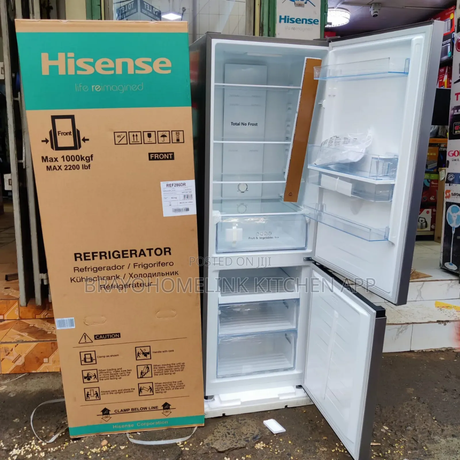 *Hisense Double Door Fridge Bottom Freezer With Dispenser