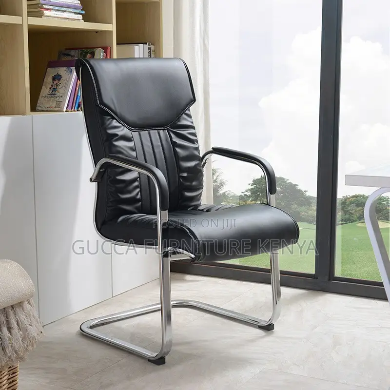 Leather Sled Base Office Conference Chair