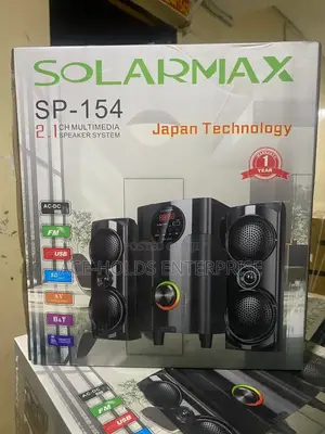 2.1ch Solarmax Multimedia Speaker System Woofer - Aux, Fm, Usb