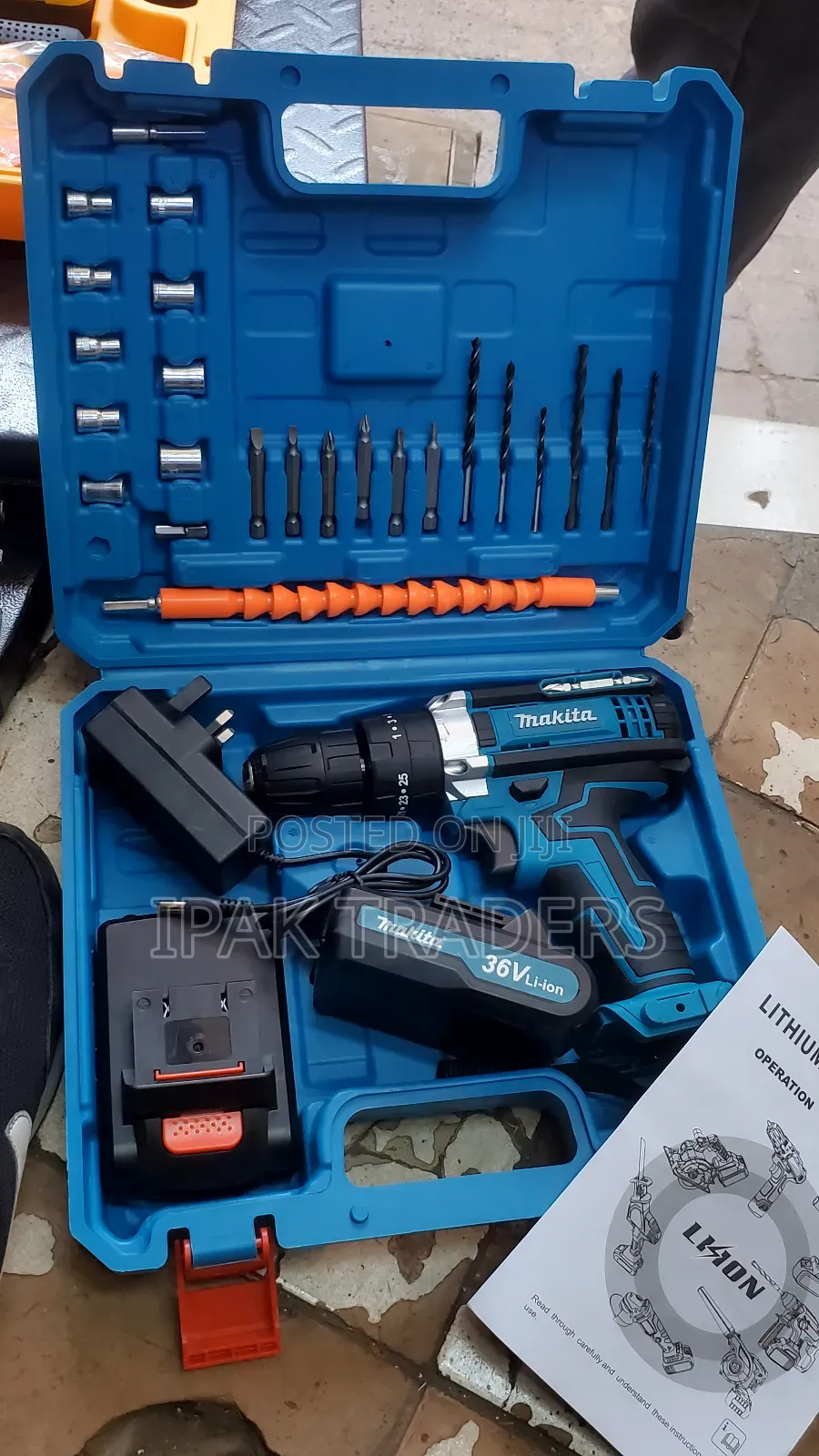 Makita Accessories 26v Cordless 2 Battery Electric Rechargable Drill
