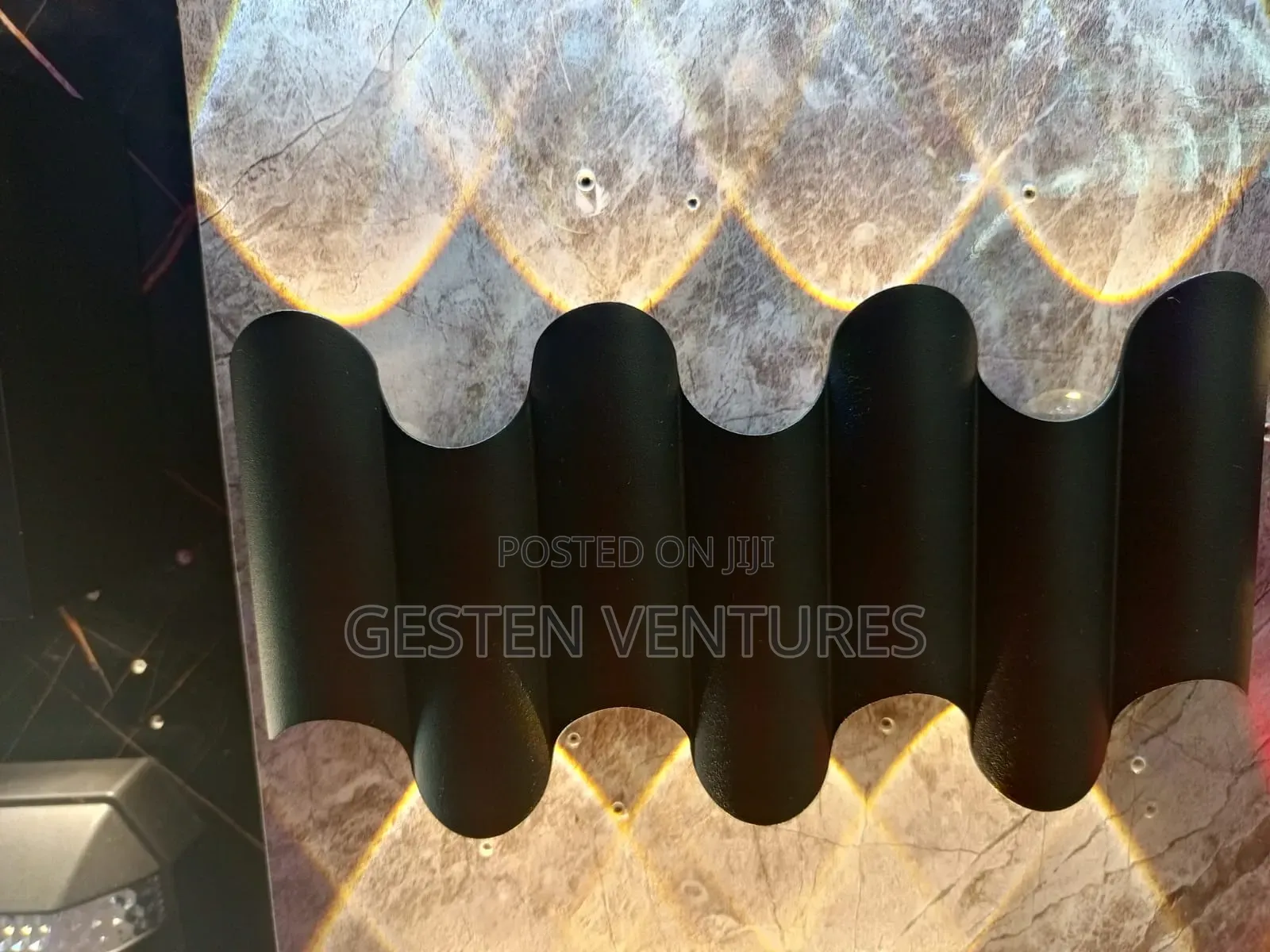 Modern Black Wave-Shaped Led Wall Light or Sconce
