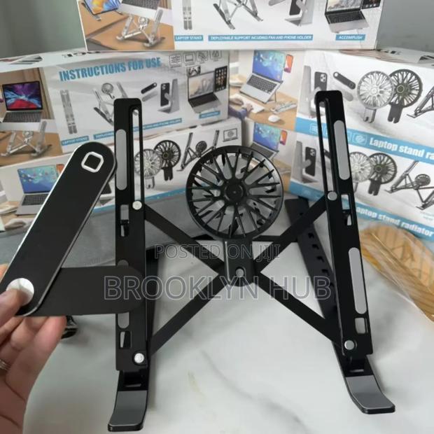 Adjustable, Foldable Laptop Stand With a Built-in Cooling Fan. - thumbnail 2