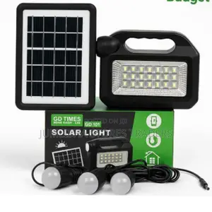 Gdtimes Gd-101 Solar Light With 3 Bulbs Portable Solar Panel