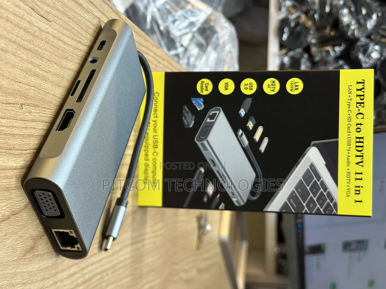 11 in 1 Type-C Hub Hub. Lan ,Vga ,Hdmi,Sdcard ,Audio, Usb