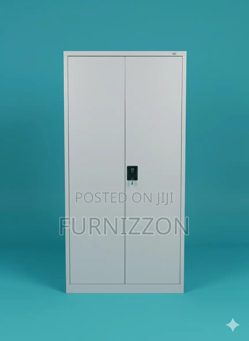 Modern Metallic Two Door Cabinet for Home and Office